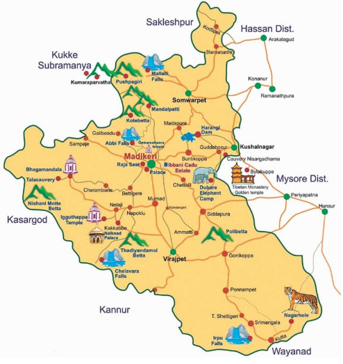 kodagu tourist map